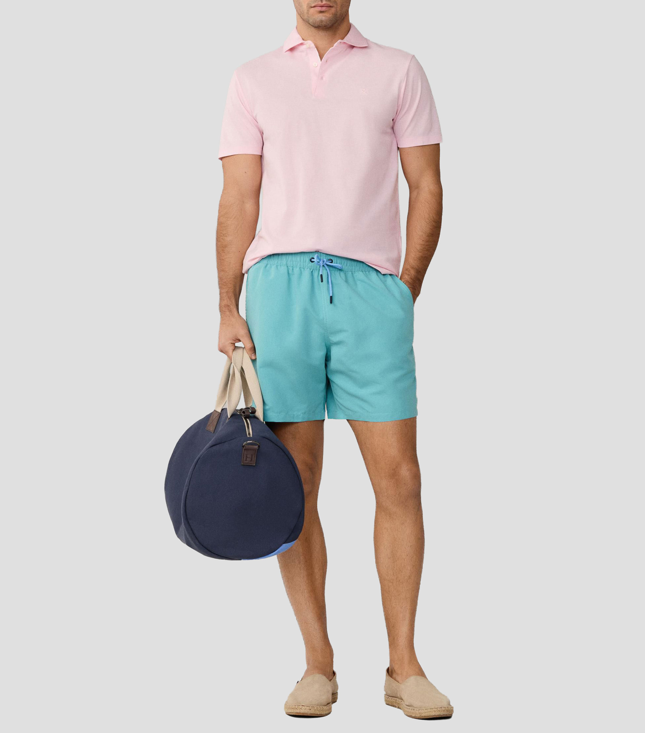 Traje de baño largo liso Hombre